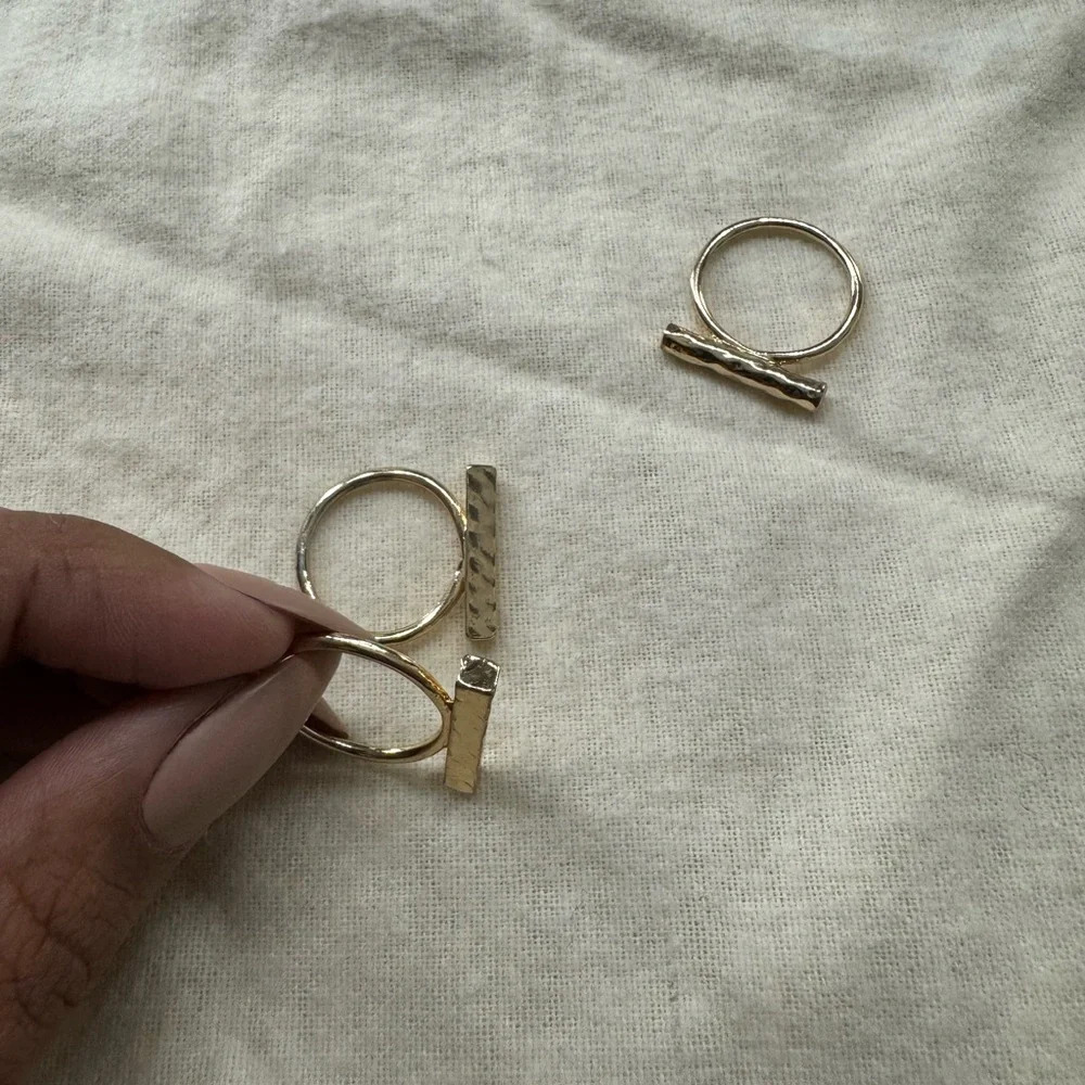 Gold Bar Rings - Picture 4 of 7